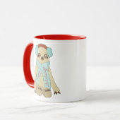 Glückliche Feiertage Niedliche Weihnachts-Sloth-Ka Tasse (Vorderseite Links)