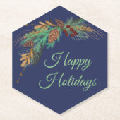 Glückliche Feiertage Paper Untersetzer (Vorderseite)