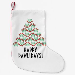 Glückliche Feiertage, paw print formend Weihnachts Kleiner Weihnachtsstrumpf