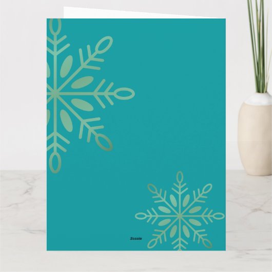 Glückliche Feiertage Weihnachten Gold, Schneeflock Dankeskarte (Rückseite)