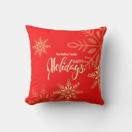 Glückliche Feiertage Weihnachten Gold Schneeflocke Kissen