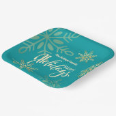 Glückliche Feiertage Weihnachten Gold Schneeflocke Pappteller (Gewinkelt)