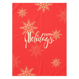 Glückliche Feiertage Weihnachten Gold Schneeflocke Tischdecke