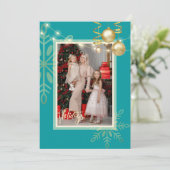 Glückliche Feiertage Weihnachten Gold, Ziergegenst Dankeskarte (Stehend Vorderseite)