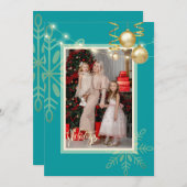 Glückliche Feiertage Weihnachten Gold, Ziergegenst Dankeskarte (Vorne/Hinten)