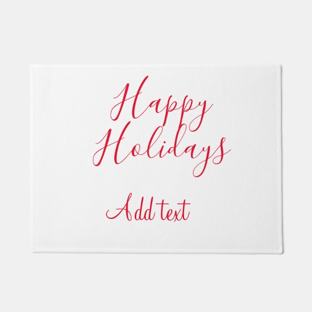 Glückliche Feiertage Weihnachten Rote Kalligrafie  Fußmatte (Vorderseite)