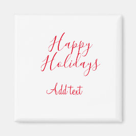 Glückliche Feiertage Weihnachten Rote Kalligrafie  Magnet