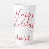 Glückliche Feiertage Weihnachten Rote Kalligrafie Milchtasse (Vorderseite)