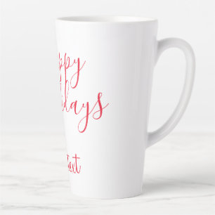 Glückliche Feiertage Weihnachten Rote Kalligrafie  Milchtasse