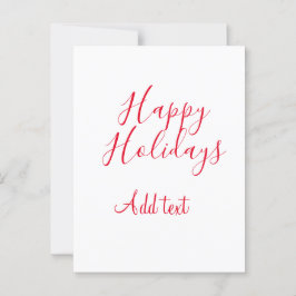 Glückliche Feiertage Weihnachten Rote Kalligrafie  Postkarte