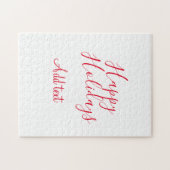 Glückliche Feiertage Weihnachten Rote Kalligrafie  Puzzle (Horizontal)