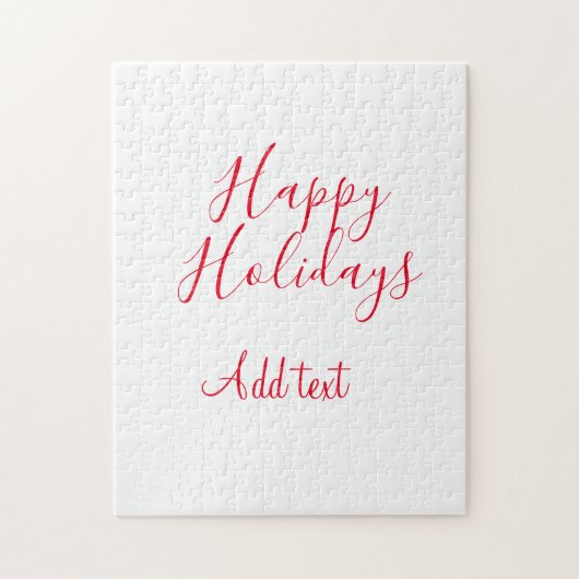 Glückliche Feiertage Weihnachten Rote Kalligrafie  Puzzle (Vertikal)