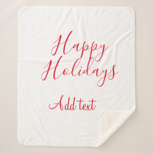 Glückliche Feiertage Weihnachten Rote Kalligrafie  Sherpadecke