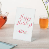 Glückliche Feiertage Weihnachten Rote Kalligrafie Sockelschild (In SItu)