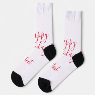 Glückliche Feiertage Weihnachten Rote Kalligrafie Socken