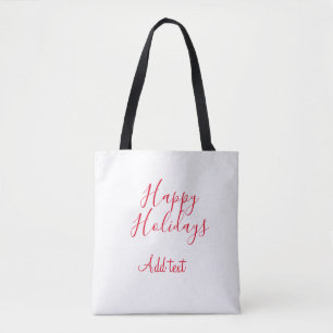 Glückliche Feiertage Weihnachten Rote Kalligrafie Tasche