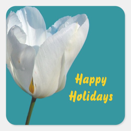 Glückliche Feiertage Weihnachtsaufkleber. Quadratischer Aufkleber (Vorderseite)