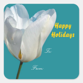 Glückliche Feiertage Weihnachtsgeschenke verpacken Quadratischer Aufkleber