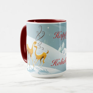 Glückliche Feiertage Winter Szene Tasse Dezember