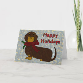 Glückliche Feiertags-Dackel Feiertagskarte