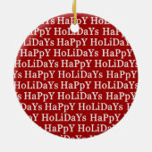 Glückliche Feiertags-rote Keramik Ornament (Hinten)