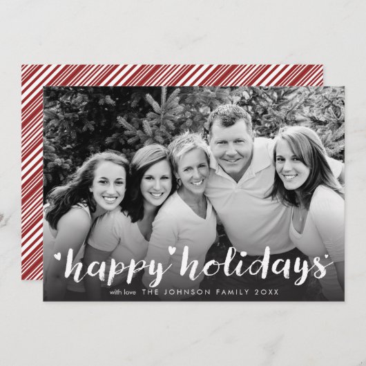 Glückliche Feiertags-weißer Feiertagskarte (Vorne/Hinten)