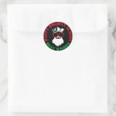 GLÜCKLICHE FERIEN aus SANTA Classic Round Sticker (Tasche)