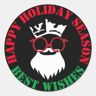 GLÜCKLICHE FERIEN aus SANTA Classic Round Sticker