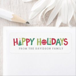 Glückliche Ferien bunt illustriertes Geschenk