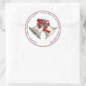 GLÜCKLICHE FERIEN, CHRISTMAS BELLS RUNDER AUFKLEBER (Tasche)