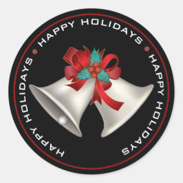 GLÜCKLICHE FERIEN, CHRISTMAS GOLLE AUF SCHWARZ RUNDER AUFKLEBER