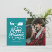 GLÜCKLICHE FERIEN Fügen Sie Ihr Foto hinzu (Stehend Vorderseite)