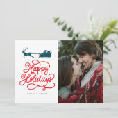 GLÜCKLICHE FERIEN Fügen Sie Ihr Foto hinzu (Stehend Vorderseite)