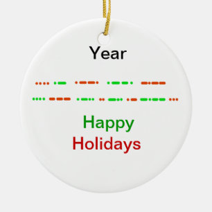 Glückliche Ferien in Morse Code Xmas Ornament
