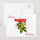 Glückliche Ferien mistletoe Feiertagspostkarte (Vorne/Hinten)