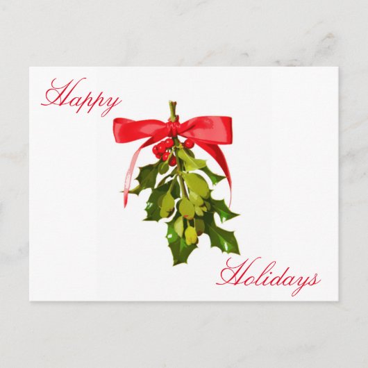 Glückliche Ferien mistletoe Feiertagspostkarte (Vorderseite)