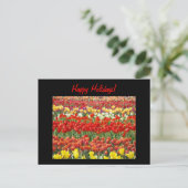 Glückliche Ferien! Postkarten Rote Tulip Blume (Stehend Vorderseite)