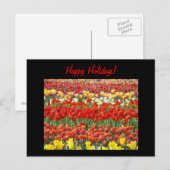 Glückliche Ferien! Postkarten Rote Tulip Blume (Vorne/Hinten)