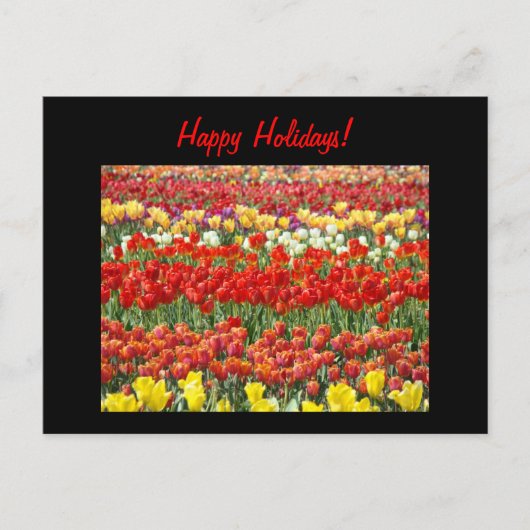 Glückliche Ferien! Postkarten Rote Tulip Blume (Vorderseite)