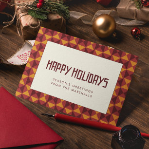 Glückliche Ferien Retro-Muster Mitte des Jahrhunde Feiertagskarte