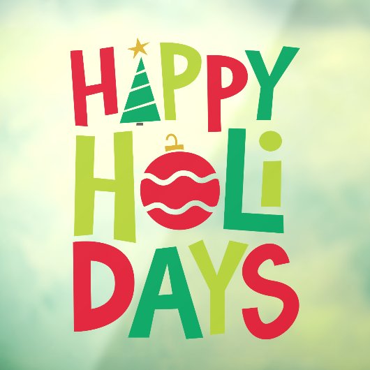 Glückliche Ferien Spaß farbenfroh rot grün Fensteraufkleber (Blatt 3)