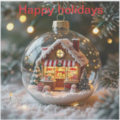 Glückliche Ferien Süßwarenladen in der Welt Aufkleber (Vorderseite)