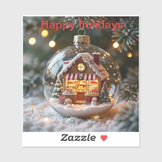 Glückliche Ferien Süßwarenladen in der Welt Aufkleber (Blatt)