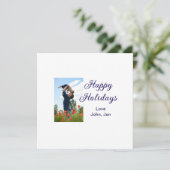 Glückliche Ferien Vater Sohn Weihnachten Familieng (Stehend Vorderseite)