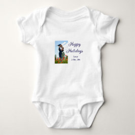 Glückliche Ferien Vater Sohn Weihnachten Familieng Baby Strampler