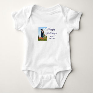 Glückliche Ferien Vater Sohn Weihnachten Familieng Baby Strampler