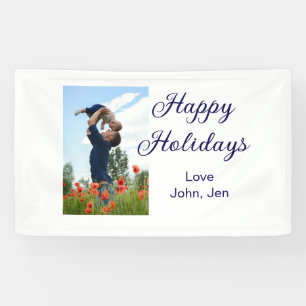 Glückliche Ferien Vater Sohn Weihnachten Familieng Banner