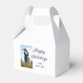 Glückliche Ferien Vater Sohn Weihnachten Familieng Geschenkschachtel (Rückseite)