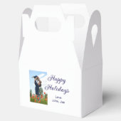 Glückliche Ferien Vater Sohn Weihnachten Familieng Geschenkschachtel (Geöffnet)