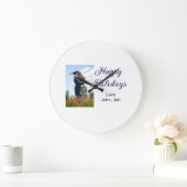 Glückliche Ferien Vater Sohn Weihnachten Familieng Große Wanduhr (Zuhause)